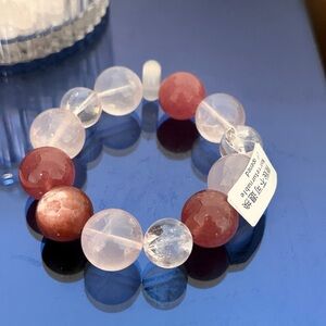 New Year Red and Pink Beaded Bracelet